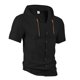 thumbnail image 3 of pstuiky camisetas de hombre, Blusa de manga corta con cuello vuelto, transpirable, con botones y color liso para hombre ropa de hombre s, 3 of 4