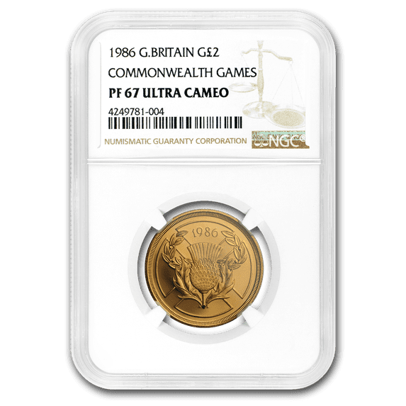 1986 Great Britain Commonwealth Games 2 Pounds PF-67 NGC