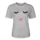 thumbnail image 3 of Hecho para Más Camisa Mujeres Sudadera de Manga Corta con Patrón Casual con Diseño de Pestañas Impreso, Cuello Redondo para el Hogar Y el Trabajo, 3 of 8