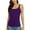 Purple, variant on Women's Camisole Cotton Tank Top with Shelf Bra Adjustable Wide Strap Basic Undershirt