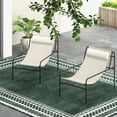 thumbnail image 2 of Gymax 2 Pieces Patio Sling Chair Modern Accent Chair w/ Removable Headrest & Sturdy Metal Frame, 2 of 9