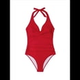 thumbnail image 1 of Trajes de Baño de una Pieza con Control de Abdomen para Mujer, Trajes de Baño Push Up con Cuello Halter Rojo XL, 1 of 8