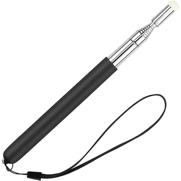 Telescopic Pointer Stick with Hand Lanyard, Teacher Pointer for Classroom, Presentation Pointers for Teachers, Hand Pointer Extendable Pointer Stick Retractable Pointer Pen Whiteboard Pointer (Black)