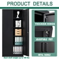 thumbnail image 5 of MIIIKO Metal Storage Cabinet 71" Locking Metal Storage Cabinet with 5 Adjustable Shelves, Black Metal Cabinet with 2 Doors and Lock for Office, Garage, Home, 5 of 7
