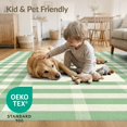 thumbnail image 4 of ODIKA 9'x12' Washable Area Rug Non-Slip, Chair-Friendly Mint Decorative Gingham Grid Contemporary Plaid Neutral Checkered for Dining Room, Basement, Large Office, 4 of 7