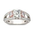 thumbnail image 5 of HeartsAndYou 4ct Round Cut Moissanite Accents Solitaire Engagement Ring for Women 18k Dual Gold over Silver, 5 of 5