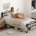 thumbnail image 5 of Twin Bed Frame, No Squeak Heavy-Duty Twin Size Bed Frame with Headboard 1500lbs Support & 12" Clearance Storage Tool-Free Setup in 30 Mins for Studios, Dorms, Frequent Movers, 5 of 9