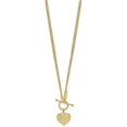 thumbnail image 2 of Solid 14k Yellow Gold Polished 3-Strand Diamond Cut Heart Toggle Necklace - 18" Chain, 2 of 8