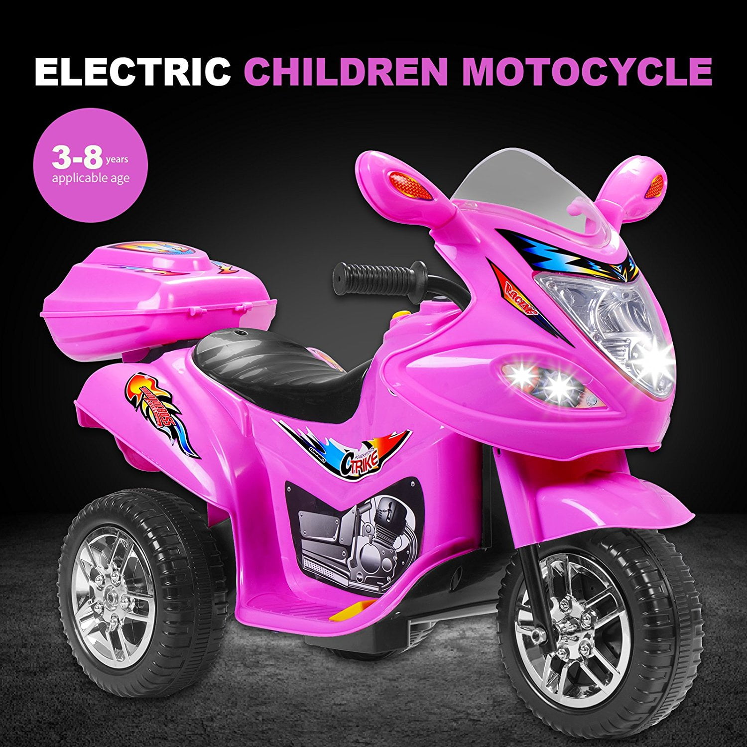 Pink 6V Kids Ride on Motorcycle Toy Battery Powered Electric w/Remote