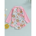 thumbnail image 4 of Coduop Toddler Kids Girls One Piece Bikini Swimsuit Floral Print Swimwear Rash Guard Bathing Suit, 4 of 7