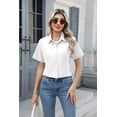 thumbnail image 5 of Zeagoo Short Sleeve Button Down Blouses for Women Tailored Business Work Shirts Summer Tops, 5 of 10