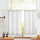 thumbnail image 1 of Cortinas de Cocina Jinchan de Lino a Rayas 60x60 cm Verde sobre Blanco, 1 of 7