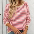 thumbnail image 4 of Qepwscx Women's Knit Tops Baggy Sweaters Top Long Sleeve Chunky Knit Pullover Tops Fashion Clothes Stripe Crew Neck Knitted Jumperes Tops 2025 Winter Shirts Loose Fits Outerwear, 4 of 6