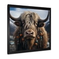 thumbnail image 2 of Designart "Highland Brown Yaks in Mountain Charm IV" Animals Framed Wall Art Decor - Modern Brown Yaks Entryway Framed Wall Art Print, 2 of 6