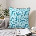 thumbnail image 4 of KLL Winter Warmth Blue Knitted Decorative Throw Pillow Covers Velvet Soft for Couch Sofa Bedroom Living Room Outdoor (No pillow core)- 20"x20", 4 of 5