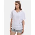 thumbnail image 2 of Womens Short Sleeve V Neck Dolman Tops with Side Shirring Loose Fit Shirts, 2 of 4