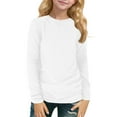 thumbnail image 2 of Grblisyd Girls Black Long Sleeve Shirt Trendy Girls Tops Tee Shirts Crewneck Size 10-12 Cute Girls Tops Teen Girls Clothes Kids Fall Outfits ,White 11-12Y, 2 of 7