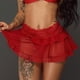 thumbnail image 2 of Falda de malla sexy de color sólido de cintura alta para mujer Bragas de lencería sexy Wmkox8yi  FGJ1496, 2 of 8