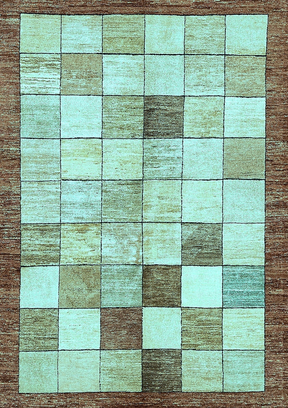 Ahgly Company Indoor Rectangle Checkered Light Blue Modern Area Rugs, 2 ...