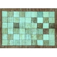 thumbnail image 1 of Ahgly Company Indoor Rectangle Checkered Light Blue Modern Area Rugs, 7' x 10', 1 of 4