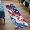 thumbnail image 3 of 2'x6' Rug Runners for Hallways Kitchen, American Flag Tie-dye Non Slip Entryway Beside Floor Carpet Runner, Blue Red Ombre Abstract Art Washable Laundry Room Bedroom Throw Rugs Mat for Family Pet, 3 of 8