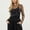 Black, variant on Women Elegant Shirt Long Sleeve Crew Neck Beaded Mesh Sheer Solid Color Daily Wear Summer Breathable Soft Tee Comfort Top
