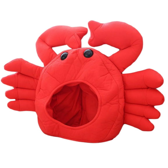Novelty Funny Cartoon Crab Plush Hat Stuffed Toy Lovely Costume Full Headgear Cap Festival Party Photo Props