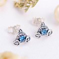 thumbnail image 5 of Cute Pumpkin Carriage Stud Earrings for Women 925 Sterling Silver Cubic Zirconia Vintage Lucky Princess Tiny Small Studs Cartilage Hypoallergenic Holiday Birthday Halloween Jewelry Dainty Gifts, 5 of 11