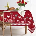 thumbnail image 2 of Rectangle Valentine''s Day Tablecloth 60x84 Inch, Valentine''s Day Tablecloth Polyester Waterproof Table Cloth, Love Heart Candy Valentine''s Day Wedding Decoration Red, 2 of 6