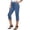 *Blue, variant on Women's Pull-On Elastic Waist Capri Jeans,Stretchy Denim Casual Bottoms For Women,Ladies Comfy Loose Summer Capri Pants with Side Pockets,Black,S-3XL