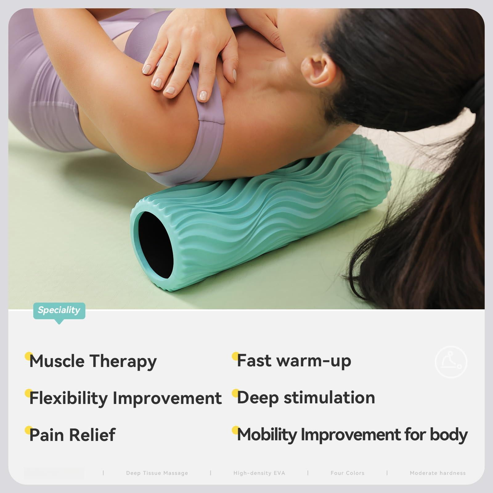 Subculture Pick Foam Roller - Medium Density Deep Tissue For Massage And Myofascial Wave Textured Release  & Stretching