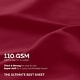 thumbnail image 3 of Empyrean Bedding Premium Flat Sheets – 2-Pack “110 GSM” Top Bed Sheets Double Brushed Microfiber Thick and Comfortable Flat Sheets Set, Luxurious & Soft Hotel Hypoallergenic, Full, Burgundy Red, 3 of 5