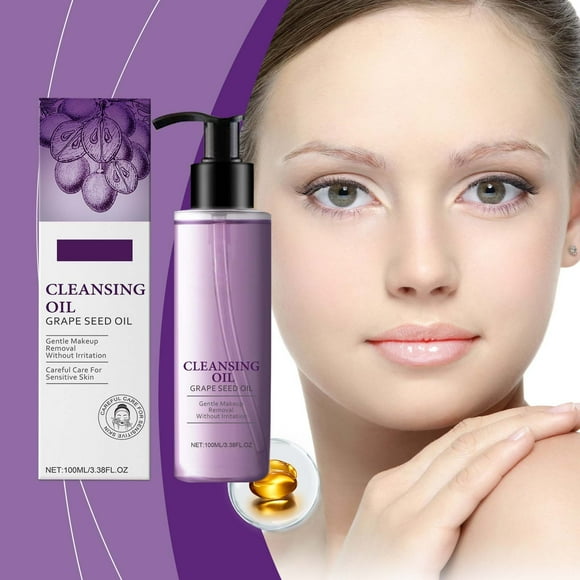Cleansing Oil Grape Light Cleansing Oil Antioxidant Rich Age Defying Makeup Remover Deep Pore Oil Cleanser 100ml