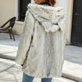 thumbnail image 6 of Fnooota Womens Faux Fur Jacket, Hooded Open Front Warm Mid-Length Winter Outerwear White Size S, 6 of 8