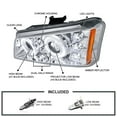 thumbnail image 4 of Spec-D Tuning Chrome Projector Headlights Compatible with 2003-2007 Chevy Silverado, 2002-2006 Chevy Avalanche Without Body Cladding, Left + Right Pair Headlamps Assembly, 4 of 6