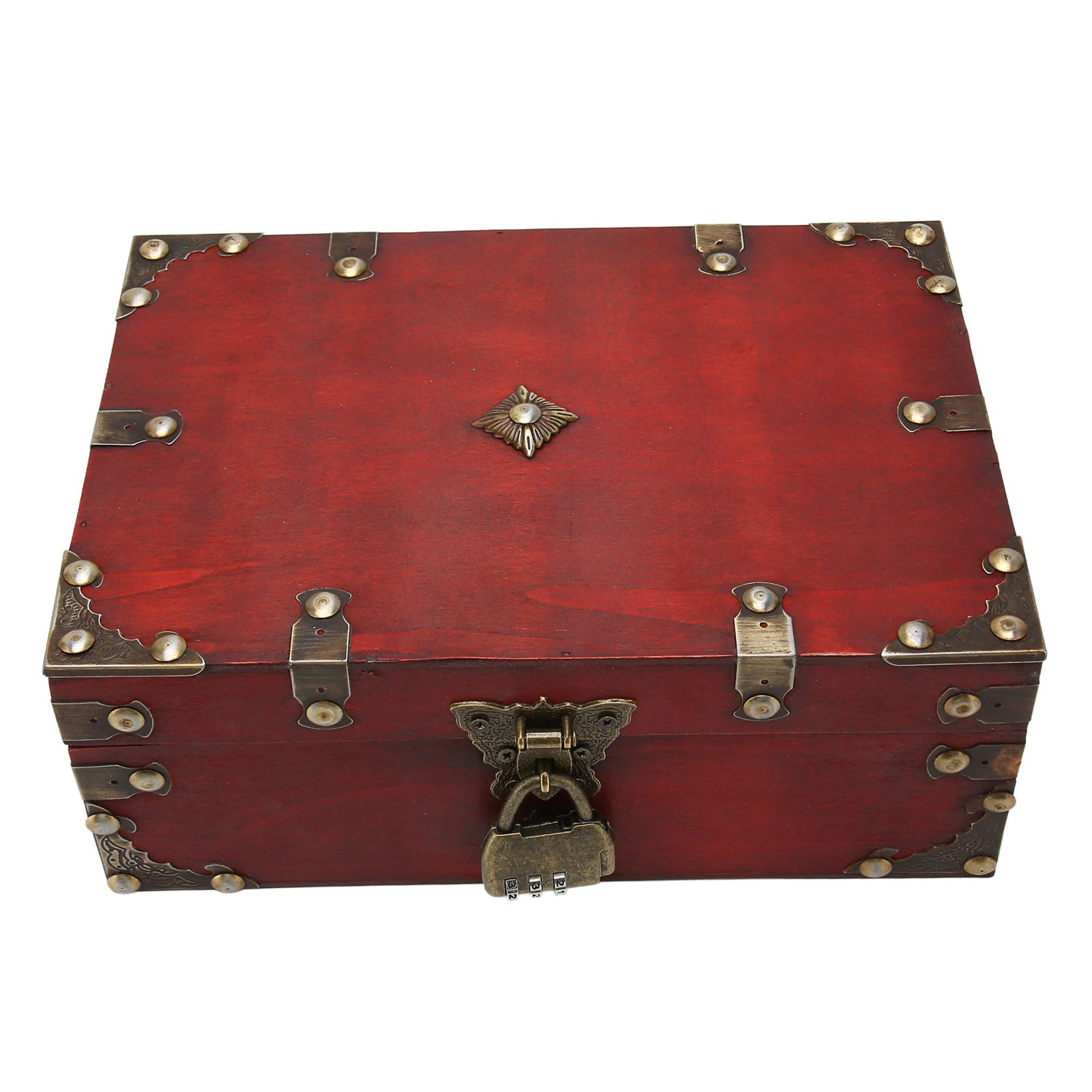 Treasure Box, Exquisite Red Safe Durable Retro Style Multi
