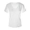 thumbnail image 4 of Pompotops Womens Summer Fasion Short Sleeve V Neck Solid Color Casual T Shirt Tops, 4 of 8