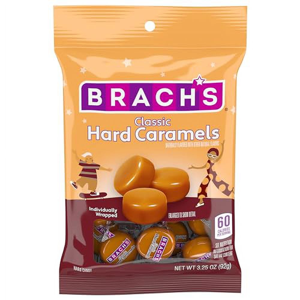 Brach's Nips Caramel Flavored Hard Candy, Individually Wrapped Candies, 3.25 Ounce Bags (Pack of 12)