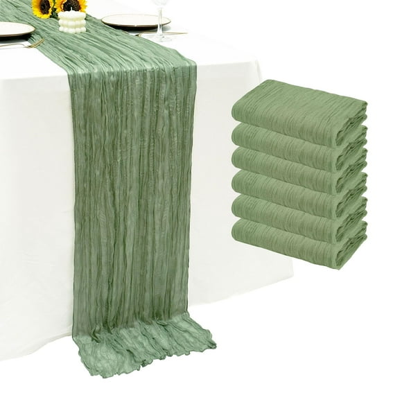 Camino de Mesa Seveups Verde Salvia Gasa 3 m Poliéster x 55 cm