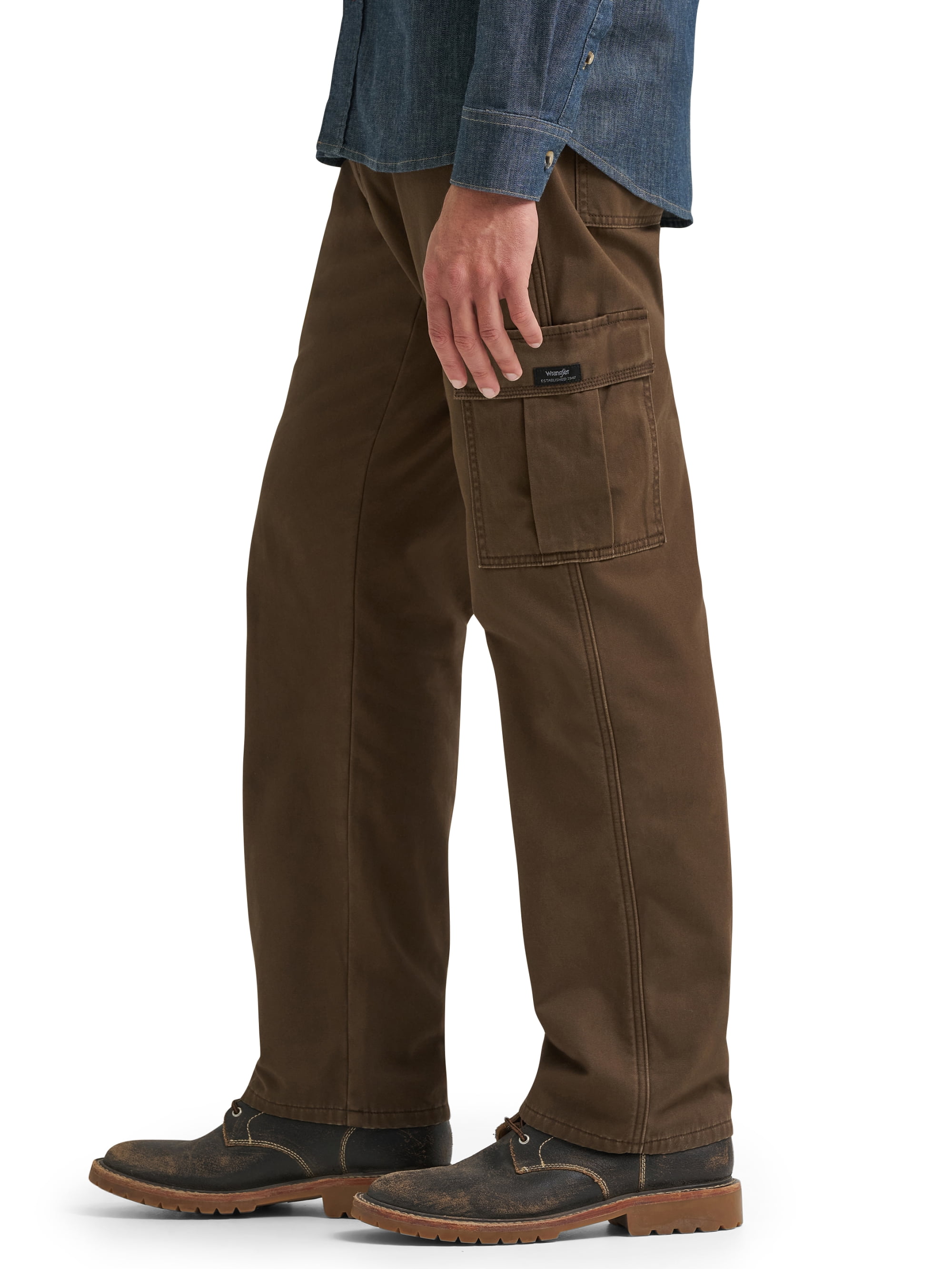 Wrangler Men's and Big Men's Relaxed Fit Fleece Lined Cargo Pant 29X30-48X30