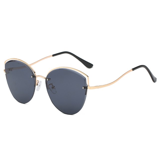 Gafas de sol sin marco del ojo de gato del borde cortado gafas de sol de moda de la personalidad de la moda, hechas de metal