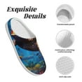 thumbnail image 5 of Daiia Colorful Underwater Sea Turtle Print Women’s Fuzzy Slippers Memory Foam Lightweight House Shoes Cozy Loafer Flannel House Shoes-35/36, 5 of 7