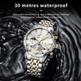 thumbnail image 3 of OLEVS Automatic Watches for Men Self Winding Mechanical Skeleton Luxury Dress Chronograph Gold Plated Stainless Steel Calendar Moon Phase Waterproof Luminous Mens Wrist Watches Reloj Para Hombre, 3 of 15