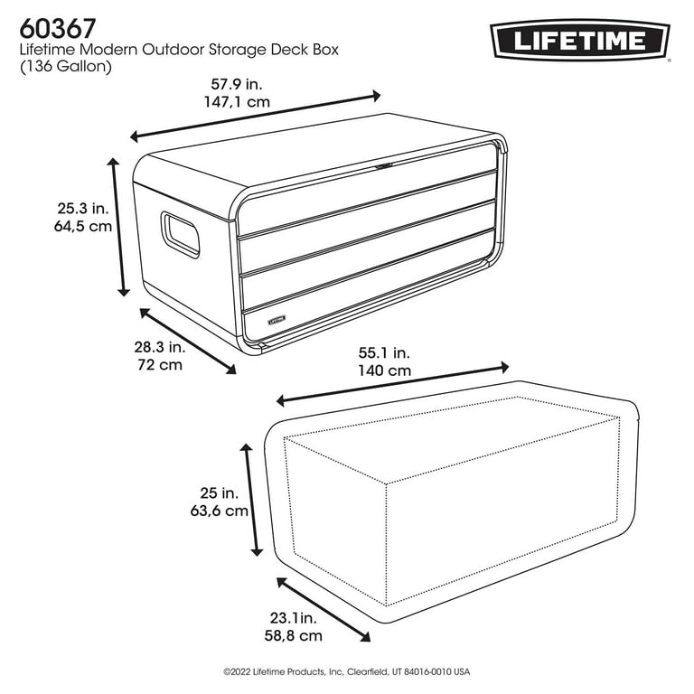 Lifetime 568 Litre Modern Outdoor Storage Deck Box - Model 60384U, Sky  Group's Summer Blowout - Part 1 - Tons of Summer, Outdoors, Arcades, and  more!!