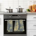 thumbnail image 4 of Coolnut Hand Towels Retro Leaves Pattern Patterned 2 PCS, Cotton Bath Towel for Drying Face Hands Body Decorative Water Absorbent Lightweight Towels for Bathroom Ktichen Travel Gym, 16"x28", 4 of 6
