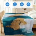 thumbnail image 4 of Abstract Teal Gold Cooling Blanket, Lightweight Breathable Summer Throw Blanket with Double Sided Cold Effect, Green White Wall Art Textured Picnic Beach Blankets Bed Sheet for Hot Sleepers 60"x80", 4 of 8