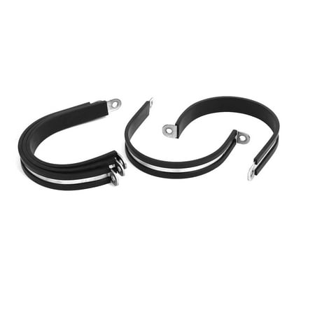 5x Colliers De Câble P Uxcell - Doublure Caoutchouc EPDM - 55mm - Acier Inox Et Vis Incluses