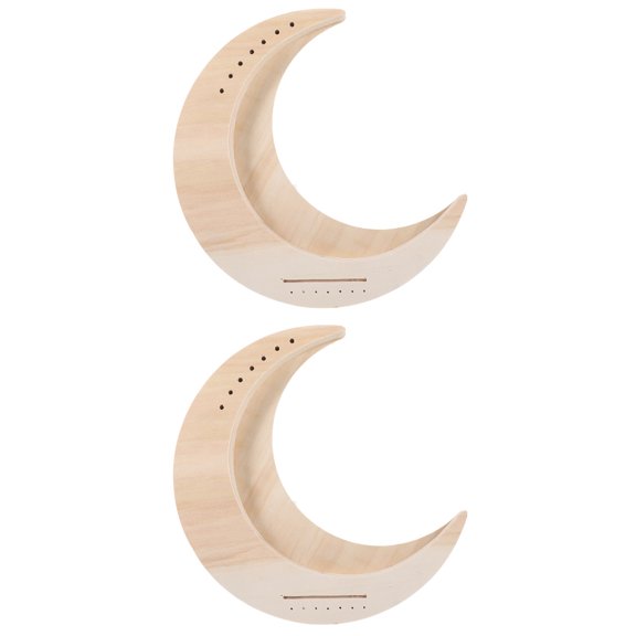 MERRYHAPY 2pcs Portable Beginner Lyre Musical Instruments Moon Shape Beige Set for Kids and Adults