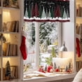 thumbnail image 3 of Merry Christmas Valances for Windows, 54 x 18in, Plaid Xmas Tree Snowflake Red Green Rod Pocket Kitchen Valance Curtain Light Filtering Window Treatments for Living Room Bedroom, 1 Panel, 3 of 7