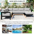 thumbnail image 6 of Outdoor Patio Sectional Conversation Sofa Set, U-Shaped Aluminum Sofa Set with Thick Cushions and Backrests for Gardens, Backyards, and Balconies-Gray, 6 of 12